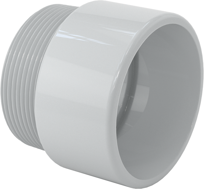 2 Anma Ölçüsü Dişi x 2 NPT Erkek Adaptör, Sert PVC Kanal için — Adaptör, Konektör, Plastic, PVC, Düz