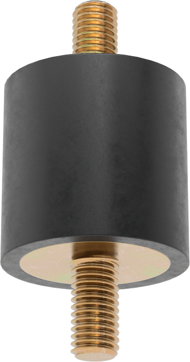 Neopren Titreşim Sönümleyici Sandviç Montaj, M8 x 1.25 mm Çinko Kaplı Çelik Saplama, 70 lbs. Kapasite, 1-1/4" Yükseklik
