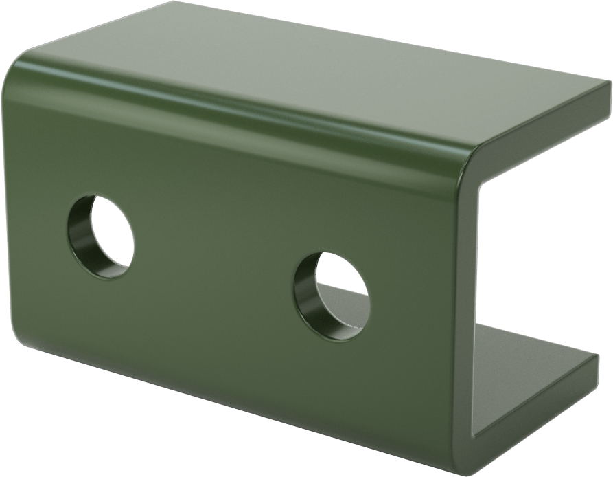 Strut Kanalı Braketi, Sarmalı Düz, Toz Boyalı Çelik, 3-1/2" Uzunluk — Sarmalayan, Düz, Braket