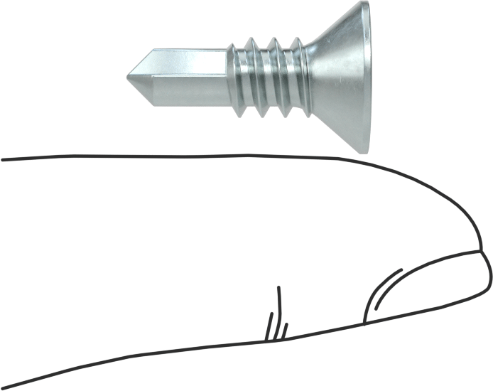 Phillips Havşa Başlı Delme Vidası, Çinko Kaplı Çelik, 1/4" Vida Boyutu, 3/4" Uzunluk