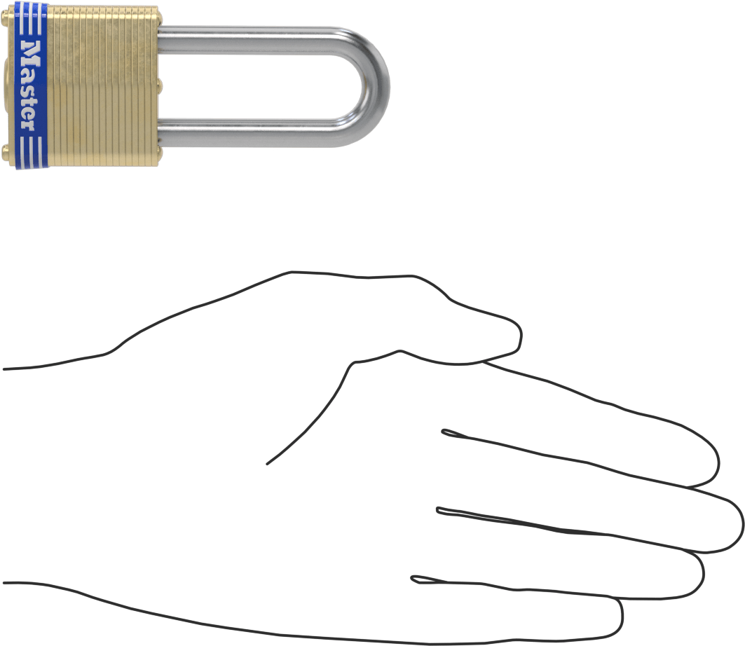 Lamine Pirinç Gövdeli Hava Koşullarına Dayanıklı Asma Kilit, Ekstra Boşluklu, Master Lock 4, 2 inç Dikey Boşluk