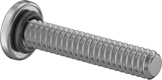 Sızdırmaz Silindir Başlı Vidalar, Floroelastomer Kauçuk O-Ringli, 6-32 Diş, 3/4" Uzunluk