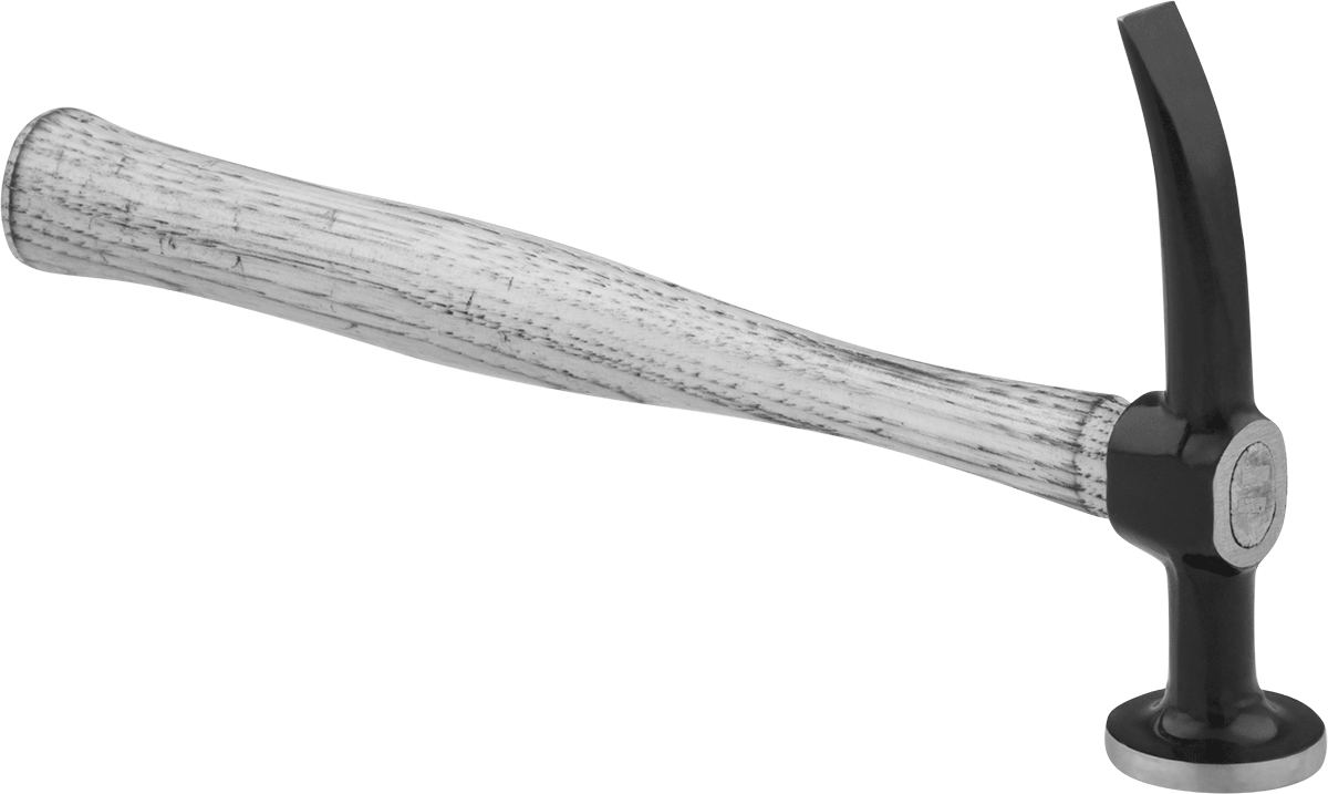 Sac Metal Şekillendirme Çekici, Kavisli Keski Başlıklı Yuvarlak Yüz, Hickory Sap, 8 oz. — Sac Şekillendirme, Düz, Hickory, Wood