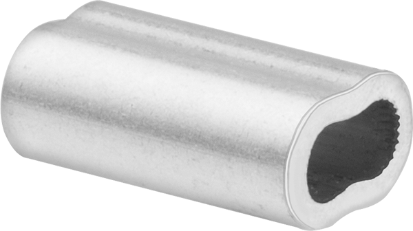 Halat Sıkıştırma Manşonu, 1/16" Halat Çapı için - Kaldırma Amaçlı Değildir — Sıkıştırma Manşonu, Alüminyum, 3⁄8"