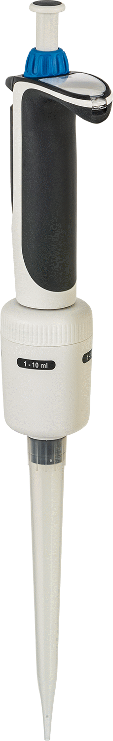 Hacmi Ayarlanabilir Pipet, 1 ml ila 10 ml kapasite, 8-5/8" Toplam Uzunluk