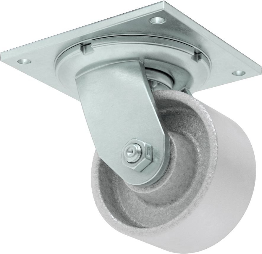 5-1/2" x 5" Plakalı Yüksek Kapasiteli Spartan Tekerlek, Sızdırmaz Rulmanlı ve 4 inç Çapında Demir Tekerlekli Döner Tekerlek