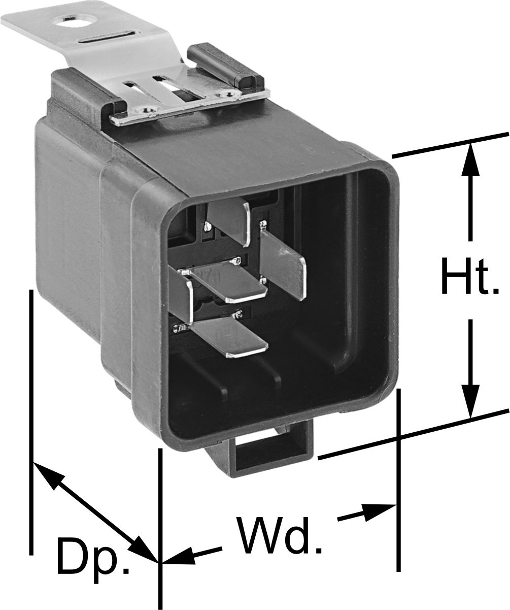 Yüksek Başlangıç Akımı Araç Rölesi, Hava Koşullarına Dayanıklı, 5 Terminal, 24 V DC Giriş — 24V DC, 5, 10 amp, 20 amp