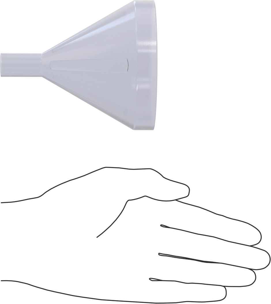 Aşındırıcı Kimyasallar için Plastik Huni, 5 FL. oz. Kapasite