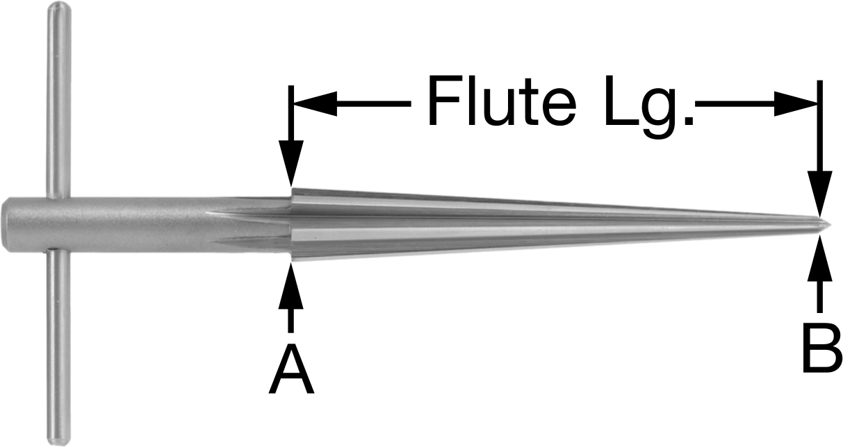 Çapak Alma için Düz Yivli Rayba, T-Saplı Şaft, 0.1250" ila 0.5000" Rayba Çapı — Çapak Alma İçin, 1⁄8" to 1⁄2", Alüminyum, Pirinç, Bronz,…