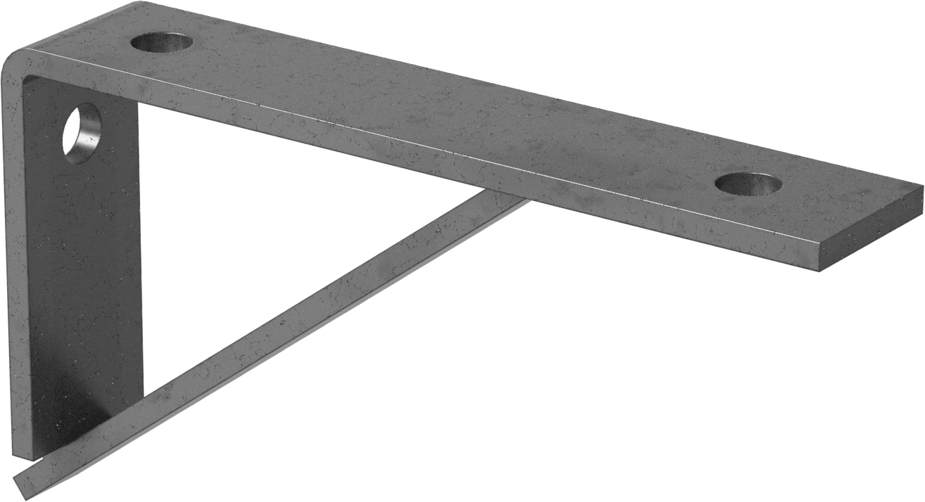 Strut Kanalı Raf Braketi, Yeşil Toz Boyalı Çelik, 8-1/2" Uzunluk
