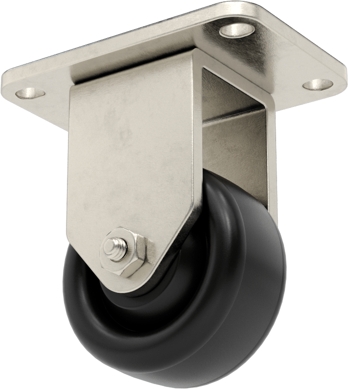 Paslanma ve Aşınmaya Dayanıklı Tekerlek, 2-1/2" Çapında Siyah Polipropilen Tekerlekli Sert — 304 Stainless Steel, Stainless Steel, 2 1⁄2"…