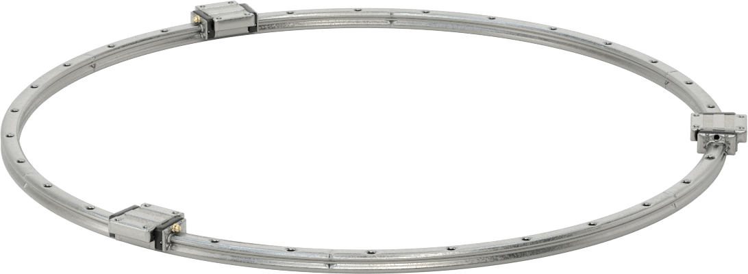 Eğriler için Bilyalı Rulmanlı Taşıyıcı ve Kılavuz Ray, 300 mm Ray Bükülme Yarıçapına Sahip Yuvarlak Ray, 1880 mm Uzunluk — 15 mm, 47 mm,…
