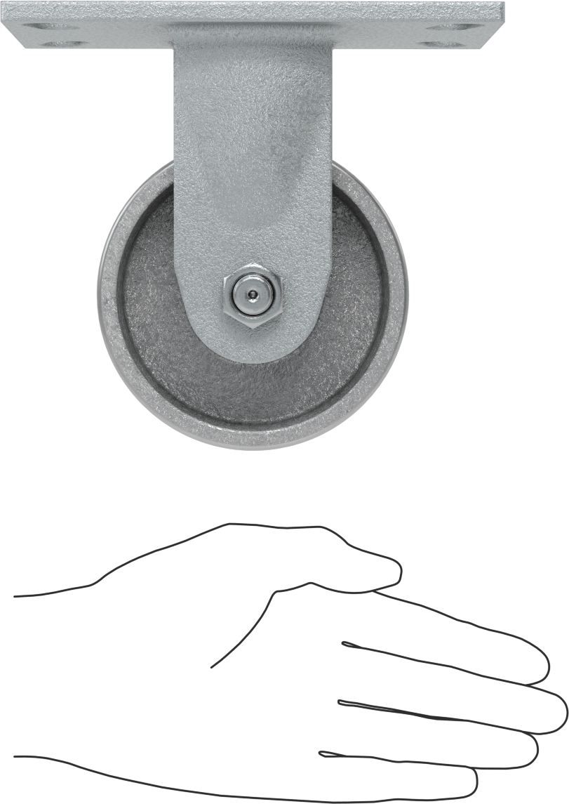 Yüksek Kapasiteli Spartan Tekerlek, 6-1/4" x 4-1/2" Plaka, 4 inç Çapında Metal Tekerlekli Sert