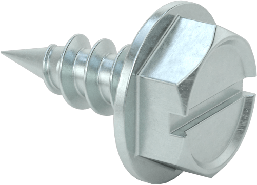 Sac Metal için Flanşlı Delme Vidaları, Çinko Kaplı Çelik, Numara 6 Boyut, 3/8" Uzunluk — No. 6, Flanged, Hex, 3⁄8"