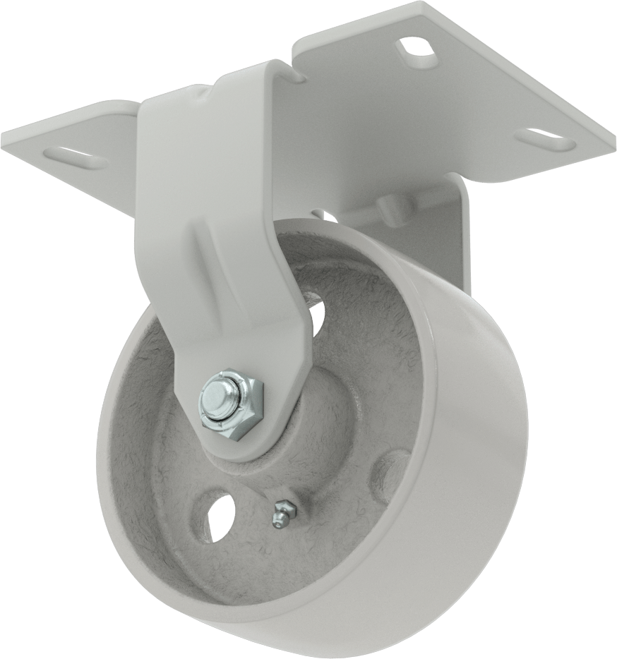 6-1/4" x 4-1/2" Plakalı Yüksek Kapasiteli Mauler Tekerlek, 5" Çaplı Metal Tekerlekli Sert