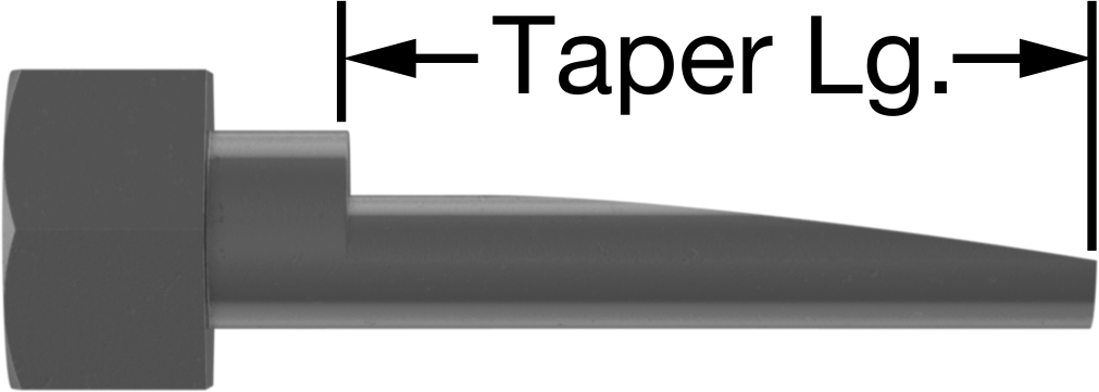 Çarpma Yapmayan Altıköşe Başlı Hizalama Pimi, 3/8" Flanş Cıvata Delikleri için, 2-1/2" Toplam Uzunluk