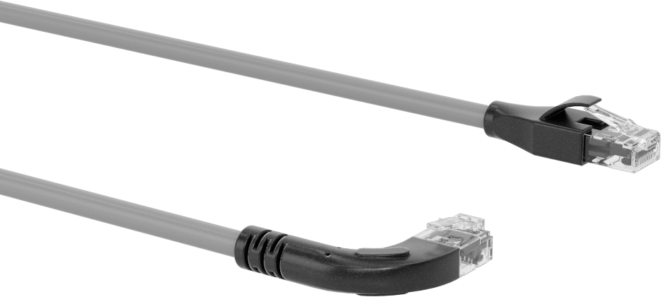 Kategori 5E Ekranlı Ethernet Kablosu, RJ45 x 90 Derece Dirsek, 1 Fit Uzunluğunda