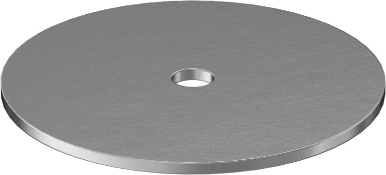 Çinko Kaplı Çelik Büyük Boy Pullar, 1/4" Vida Boyutu için, 0.281" İç Çap, 2.500" Dış Çap
