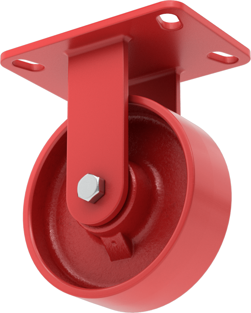 6-1/2" x 4-1/2" Plakalı Yüksek Kapasiteli Kingston Tekerlek, 6" Çaplı Metal Tekerlekli Sert