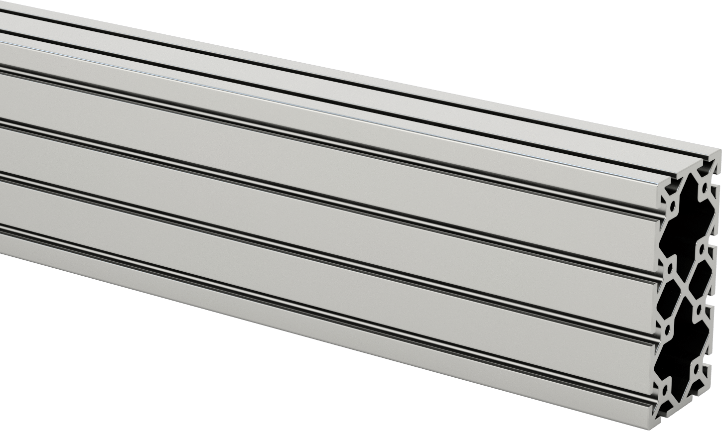 T-Yivli Çerçeve Rayı, Çift Dörtlü Ray, Gümüş, 160 mm Yükseklik x 80 mm Genişlik, Katı