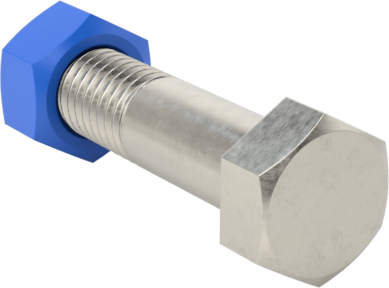 Boru Flanşları için Altıgen Vida ve Somun Kiti, Kaplamalı Somunlu, Sınıf 125/150, 5/8"-11 Boyut, Boru Boyutu 2 — 304 Stainless Steel, 316…