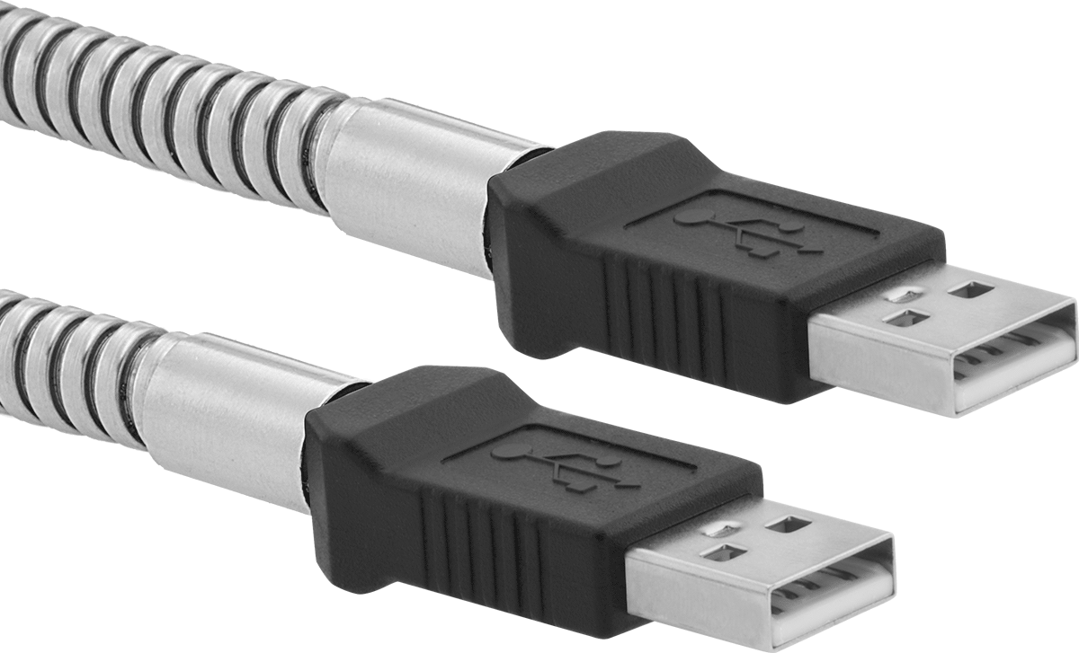 Ezilmeye Dayanıklı USB Kablosu, Paslanmaz Çelik Yalıtımlı USB-A x USB-A Fiş, 1 Fit Uzunluğunda