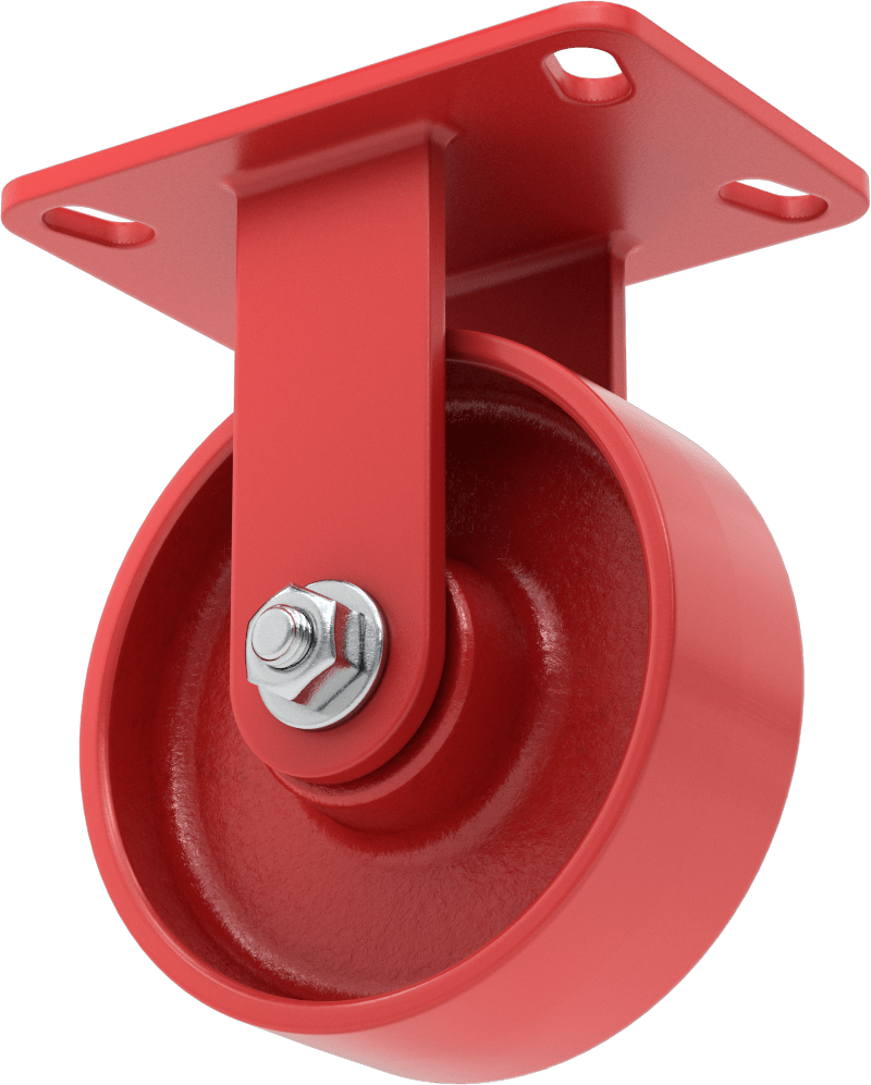 6-1/2" x 4-1/2" Plakalı Yüksek Kapasiteli Kingston Tekerlek, 6" Çaplı Metal Tekerlekli Sert — 6", Levha, Sert