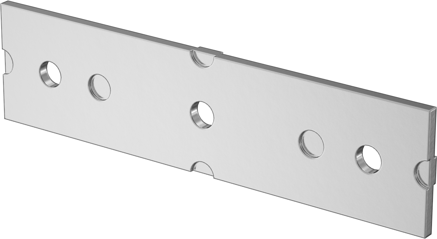 Cıvatalı Çerçeveleme için 8" x 2" Uzatılmış Düz Yüzey Braketi — Yüzey Braketi, 1 1⁄2", 1 3⁄4", 2", 2 1⁄4", 2 1⁄2", Çelik