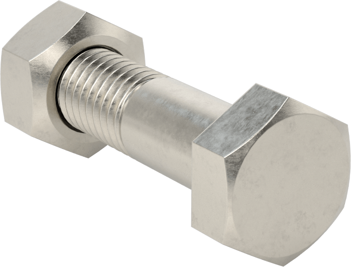 Boru Flanşları için Altıgen Vida ve Somun Kiti, 304 Paslanmaz Çelik, DIN PN10/PN16, M12 x 1.75 mm Diş, 1 Numaralı Boru — 18-8 Stainless S…
