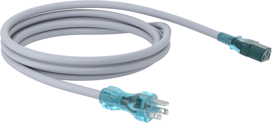 Elektronik Ekipman Güç Kablosu, NEMA 5-15 Fiş x IEC C13 Priz, AWG 18, 8 Fit Uzunluk — 8 ft., 10 A, 125V AC