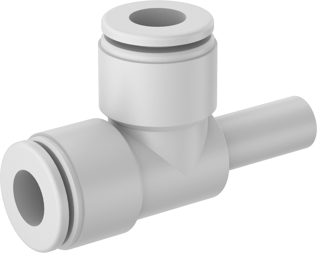 Bas-Bağlantı Elemanı, Dik Açı T, 3/8" Boru Dış Çapı için, 3/8" Boru Gövde Dış Çapı