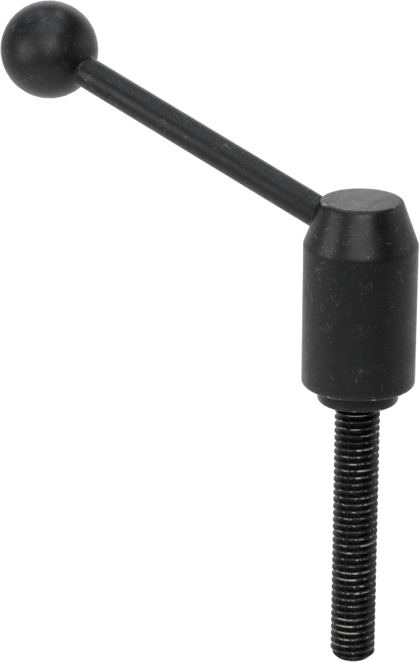 Çelik Ayarlanabilir Tutamak, 3/8"-16 Dişli 2-3/8" Uzunlukta Saplama, 2-15/16" Çıkıntı — Dişli Saplama, 3⁄8"-16, 3 3⁄16"