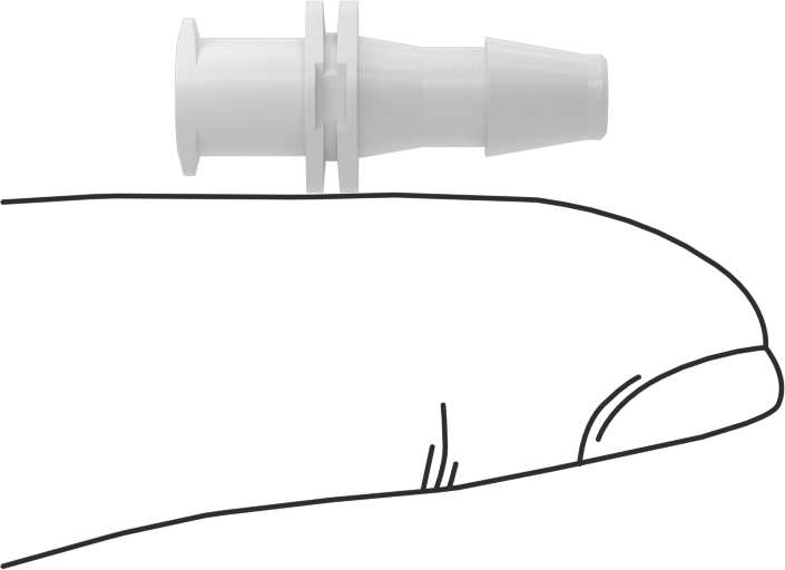Hava ve Su için Plastik Luer Lock Tüp Bağlantısı, Naylon Soketler, 5/32" Boru İç Çapı için Tırnaklı, Beyaz