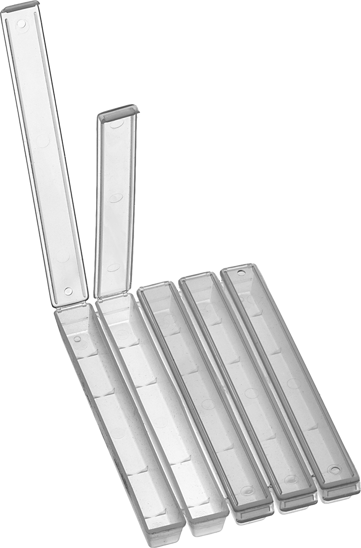 Ayrı Kapaklı Kutu, 2-1/8" Genişlik x 3-1/8" Derinlik x 3/8" Yükseklik, 5 Bölme