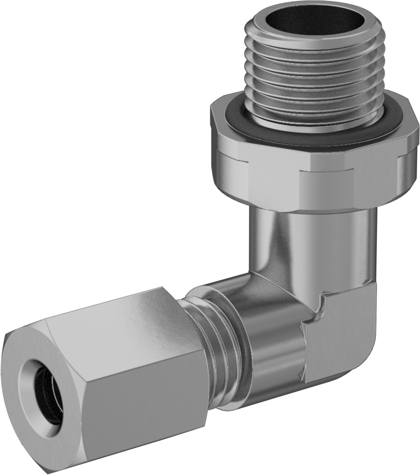 Hava ve Su için Pirinç Sıkıştırma Tüp Bağlantısı, Buna-N O-Ringli Dirsek 4 mm Dış Çaplı Boru x 1/8 BSPP Erkek — 4 mm, BSPP, 1⁄8
