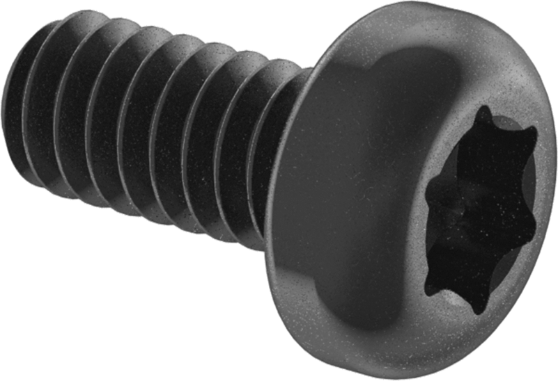 Çelik Silindir Başlı Torx Vidalar, Siyah Paslanma ve Aşınmaya Dayanıklı Kaplamalı, 0-80 Diş Boyutu, 1/8" Uzunluk