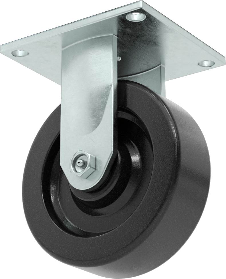 5-1/2" x 5" Plakalı Yüksek Kapasiteli Spartan Tekerlek, 6 inç Çapında Fenolik Tekerlekli Sert