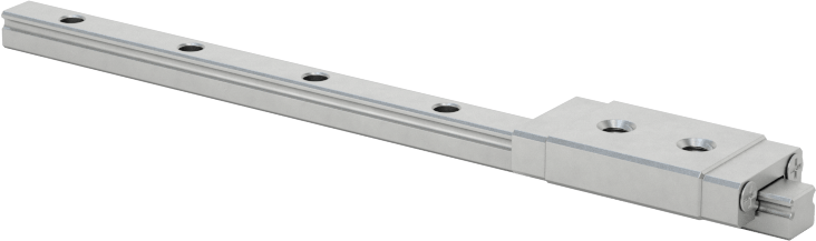 Minyatür Bilyalı Rulman Taşıyıcı ve Kılavuz Ray, 3 mm genişlik x 60 mm uzunlukta raylı — 8 mm, 15.5 mm, 440 Paslanmaz Çelik