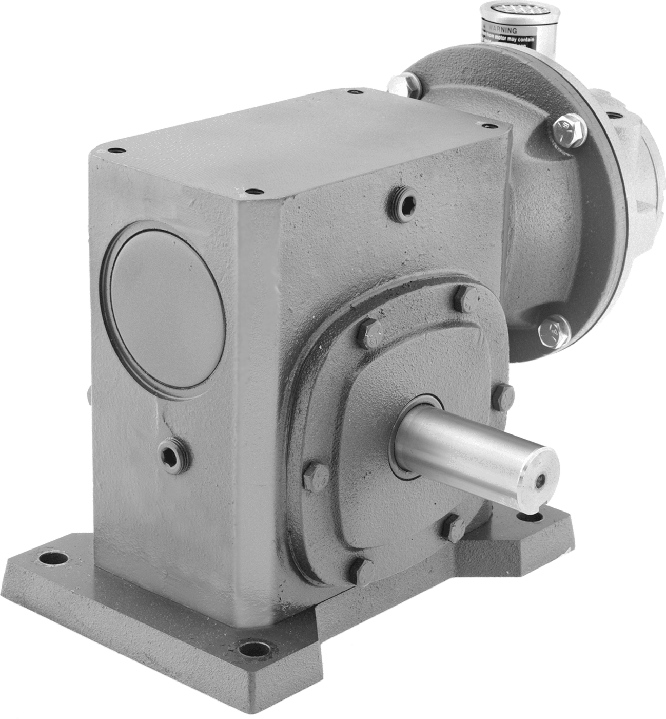 Dik Açılı Şaftlı Pnömatik Dişliotor, Taban Montajı, 0.85 hp ve 1040 inç-lbs. 50 Maksimum rpm'de