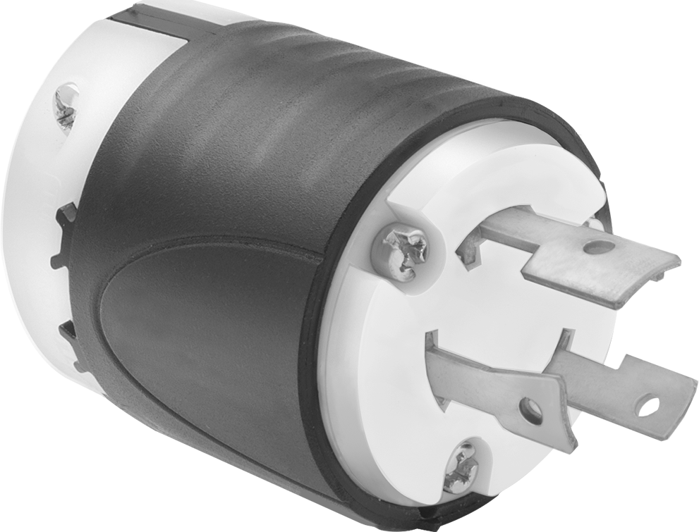 Döndürerek Kilitleme Konektörü, Üç Bıçaklı Düz Fiş, Topraklanmamış, NEMA L10-30 — 125V AC/250V AC, 30A, Erkek