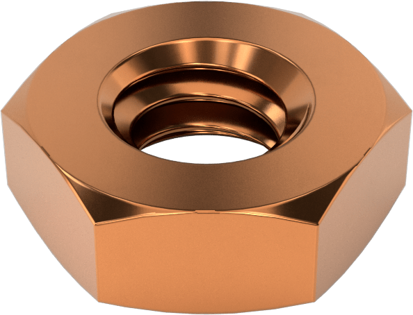 Bronz İnce Profilli Altıköşe Somun, 1/4"-20 Diş Boyutu