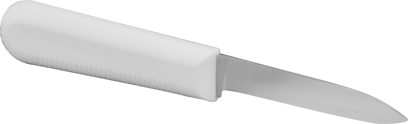 Soyma Bıçağı, 3-1/4" Çelik Bıçaklı ve Dokulu Saplı — Plastik, 7 1⁄2", Çelik