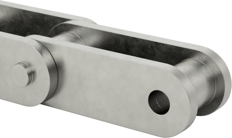 Paslanma ve Aşınmaya Dayanıklı Düz Kenarlı Makaralı Zincir, Yüksek Mukavemetli, ANSI Numarası C2060H, 1-1/2" Adım — C2060H, 1 1⁄2", Düz K…