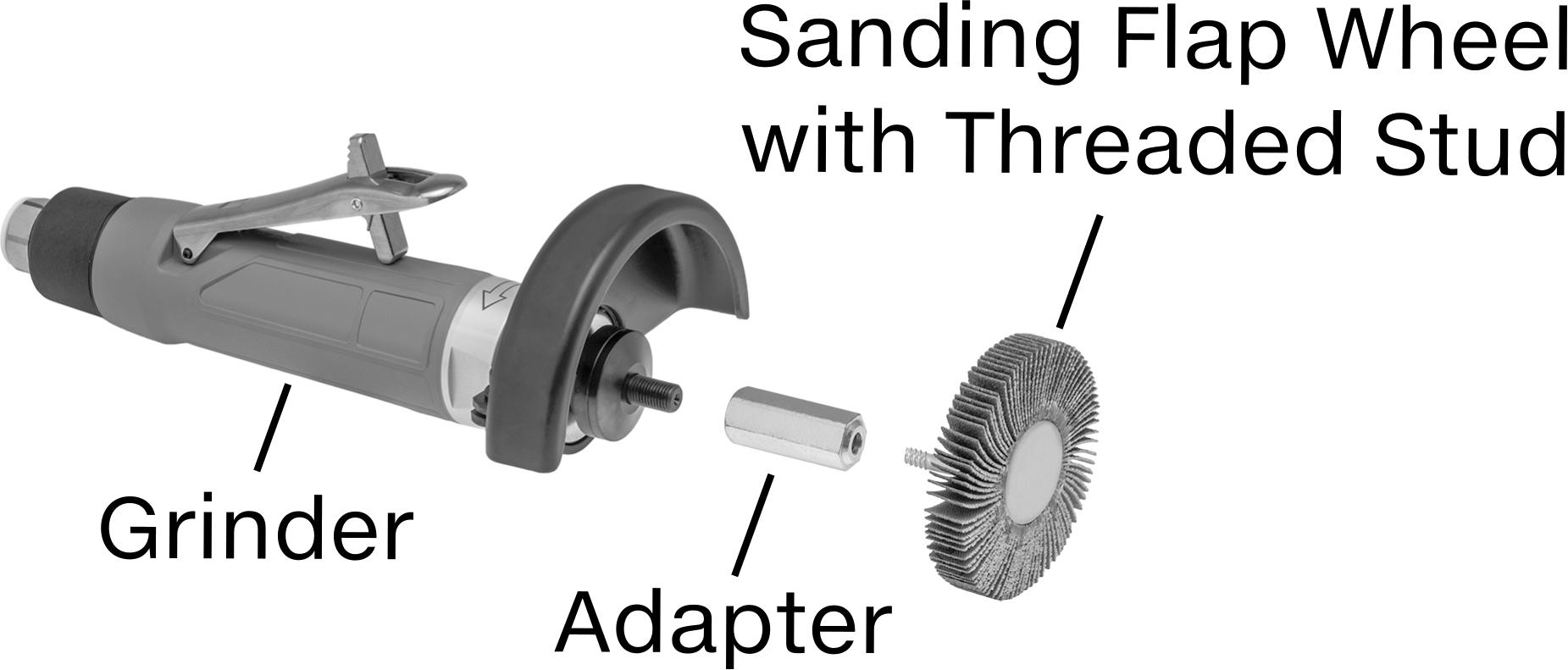 Lamelli Zımpara Çarkıyı için 1/4"-20 x 1/4"-20 Dişli Mil Deliği Adaptörü