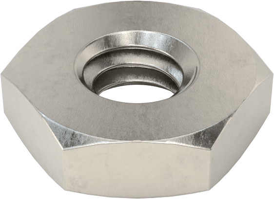 316 Paslanmaz Çelik İnce Profilli Altıköşe Somun, M2 x 0.4 mm Diş, 1.2 mm Yükseklik