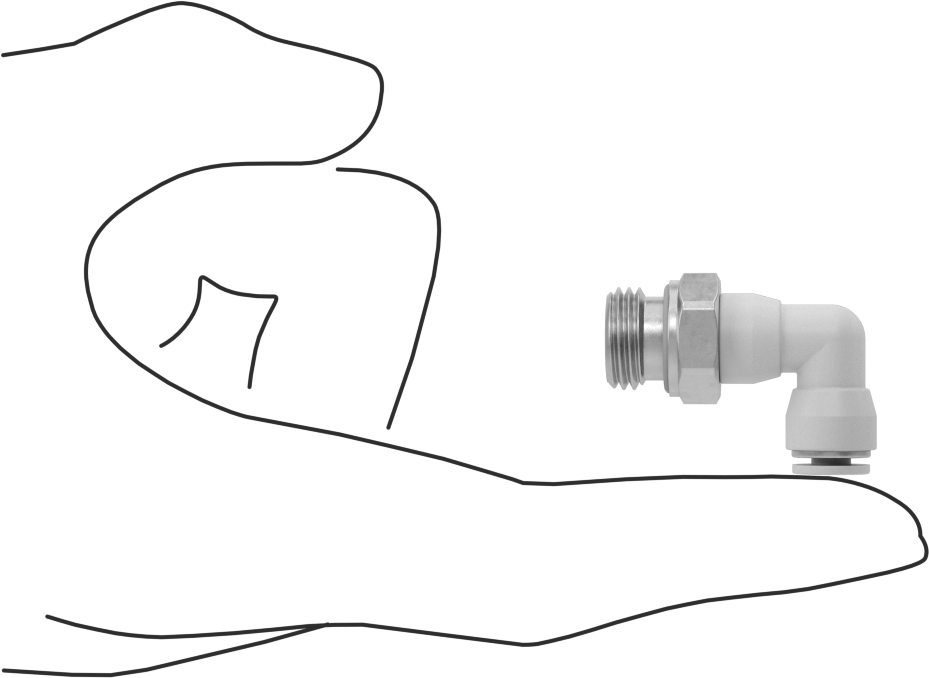 Yüksek Sıcaklık Bas-Bağlan Bağlantı Elemanı, 90 Derece Adaptör, 4 mm Boru Dış Çapı x 1/4 BSPP Erkek için