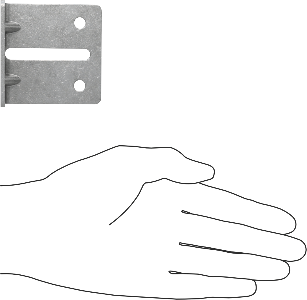 Köşe Braketi, Galvanizli Çelik, 1-7/8" x 2-3/8" x 2-3/8"
