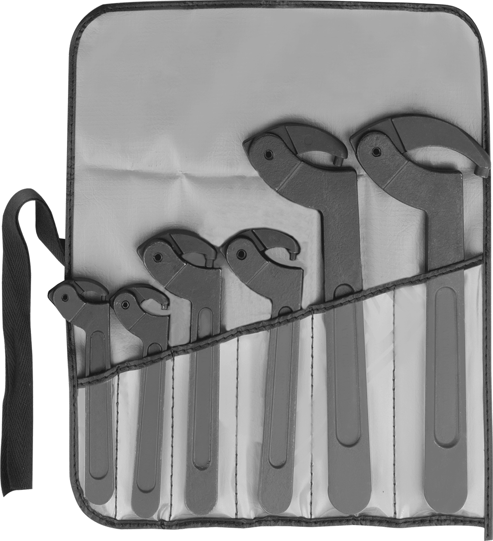 Yan Taraftaki Delikler için Ayarlanabilir Pimli Anahtar, 6 Parça Set, 3/4"-6-1/4" Çap için