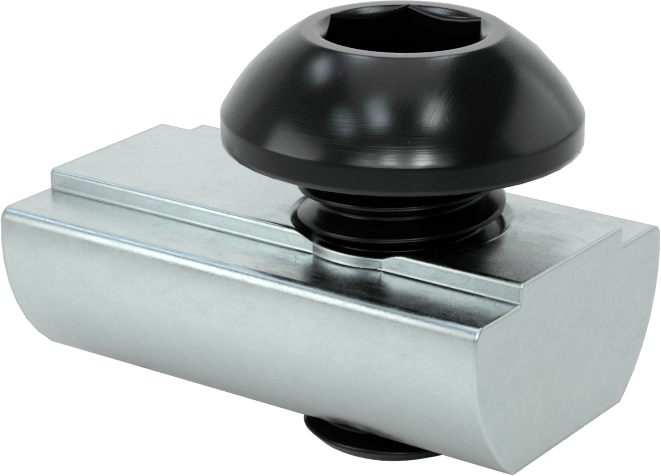 T-Yuvalı Çerçeve Bağlantı Elemanları, Kendinden Hizalamalı Bilyalı Somun ve M8 Siyah Vida, 1.5 inç ve 40 mm Ray — Drop In, Vida ve Somun…