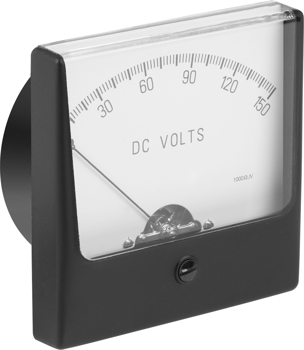 Analog Elektrik Paneli Ölçer, 0-150 V DC Ölçer, Akrilik Pencere — DC Gerilimi, Analog, 3.25"